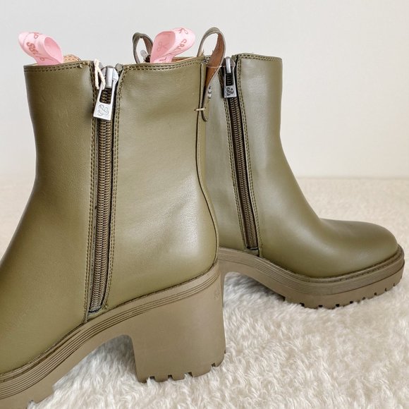 Sam&Libby Women's Camila Block Heel Boot Side Zip, Moss Green, Size 8 / 8.5 - Picture 5 of 15